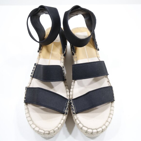 Dolce Vita Lury Black Elastic Strap 2" Platform Espadrille Sandals - 10 - Picture 6 of 7
